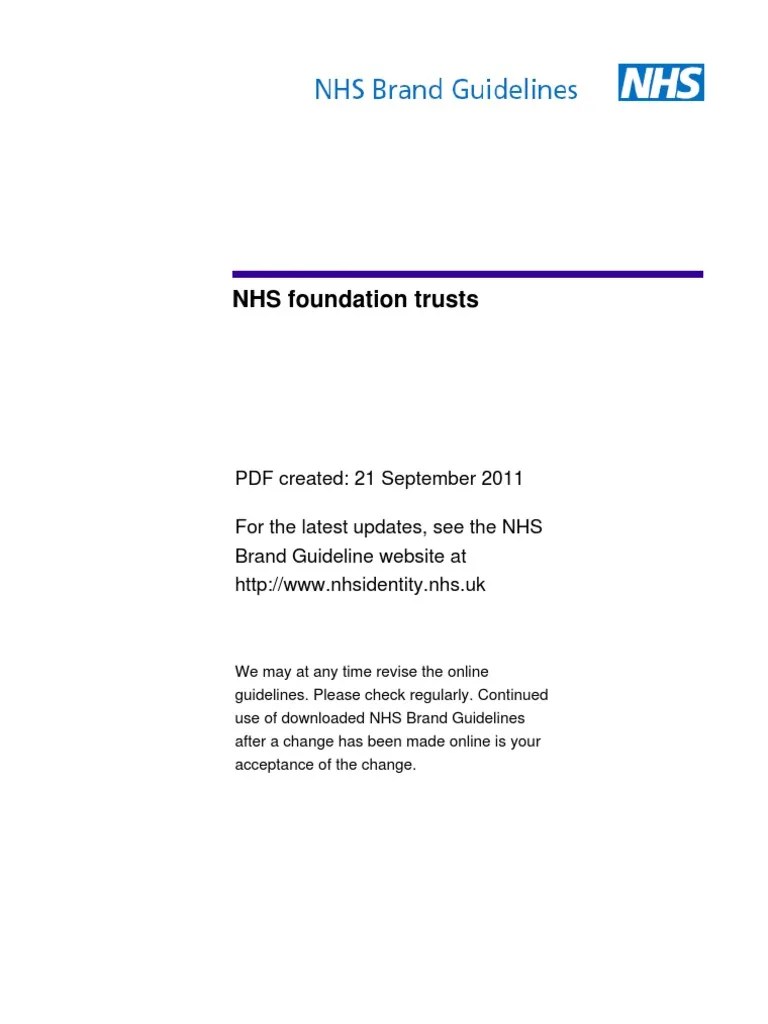 Nhs Foundation Trusts Guideline PDF Typefaces Logos