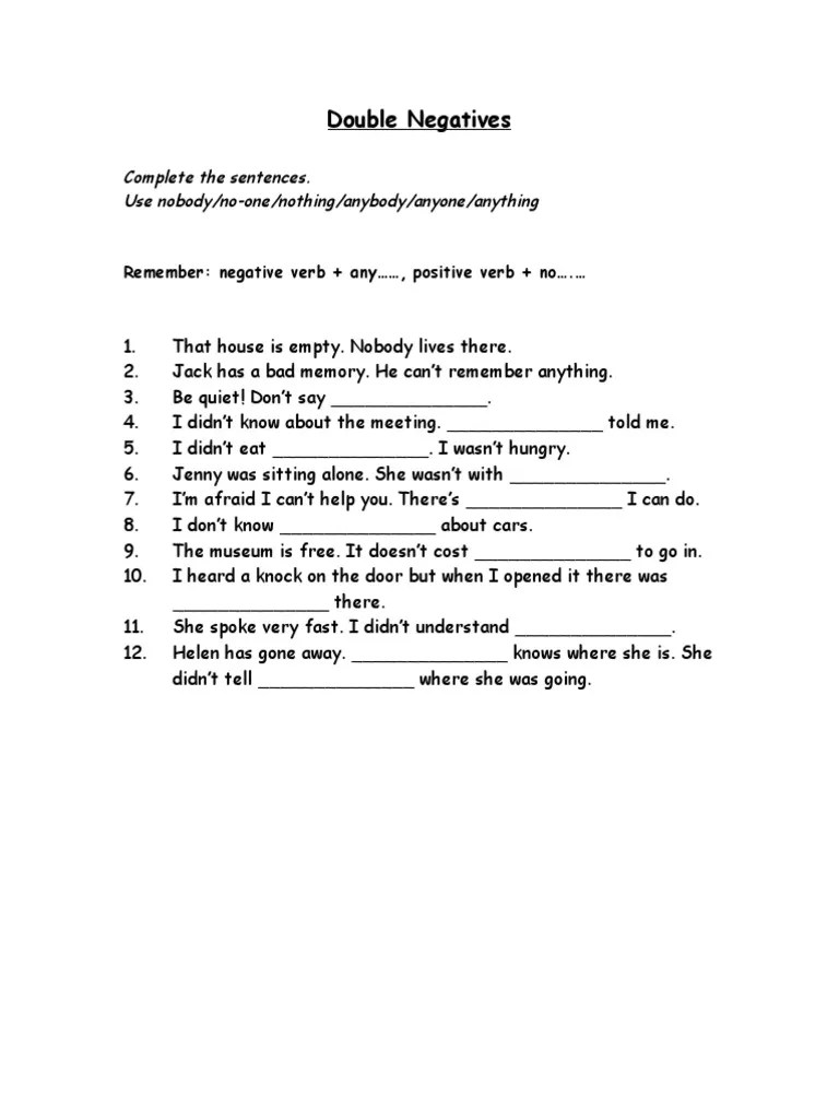 Double Negatives PDF