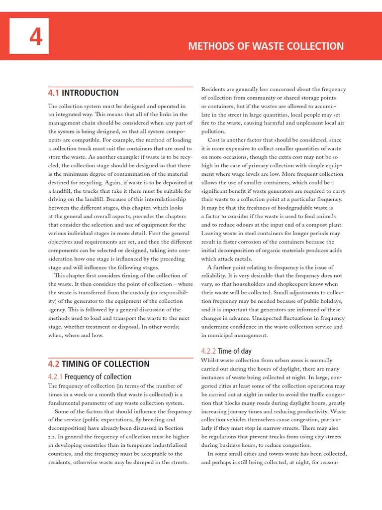 Waste Collection Methods PDF Waste Landfill