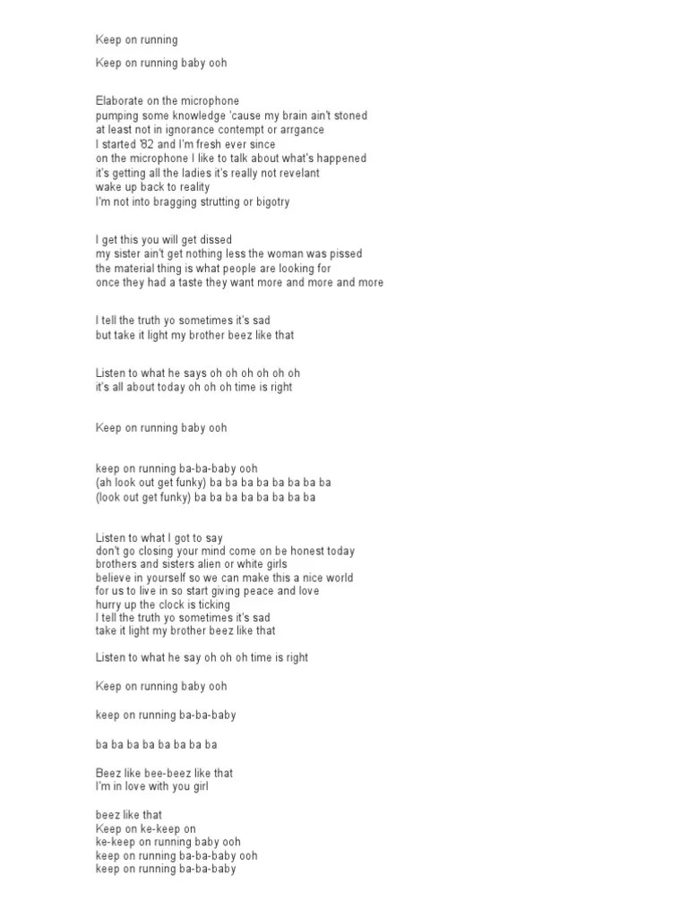 Keep On Running PDF Spanish Language Music