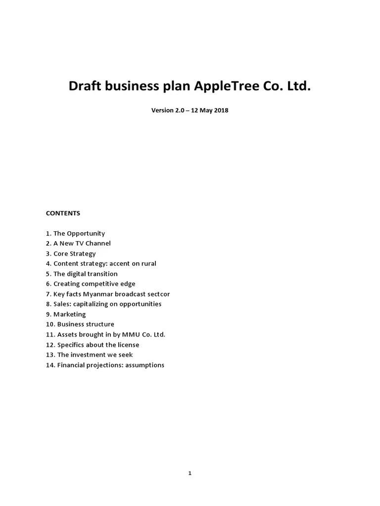 Businessplan AppleTree PDF Advertising