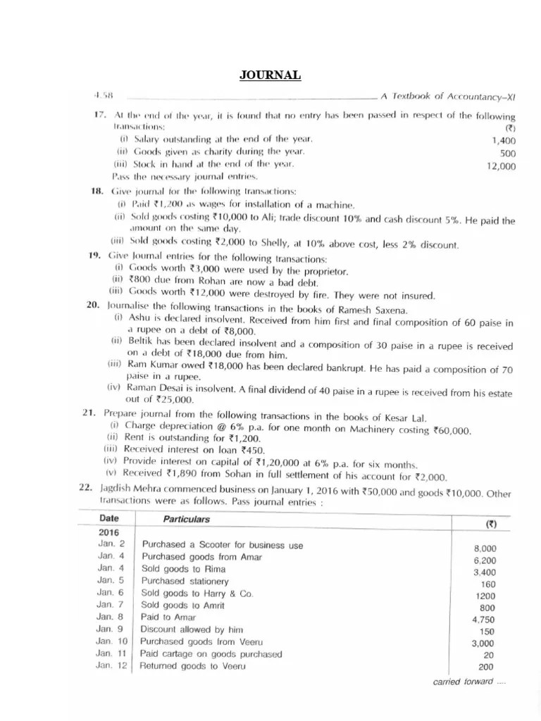 Practice Questions-Journal | PDF