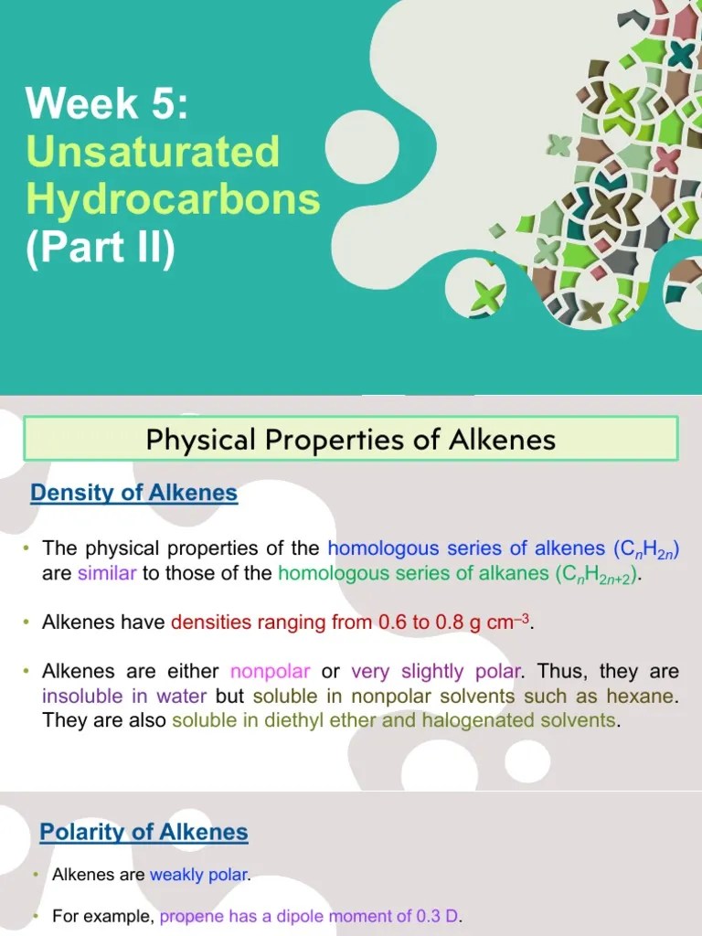 Chapter 3 Unsaturated Hydrocarbons (Part II) PDF Chemical