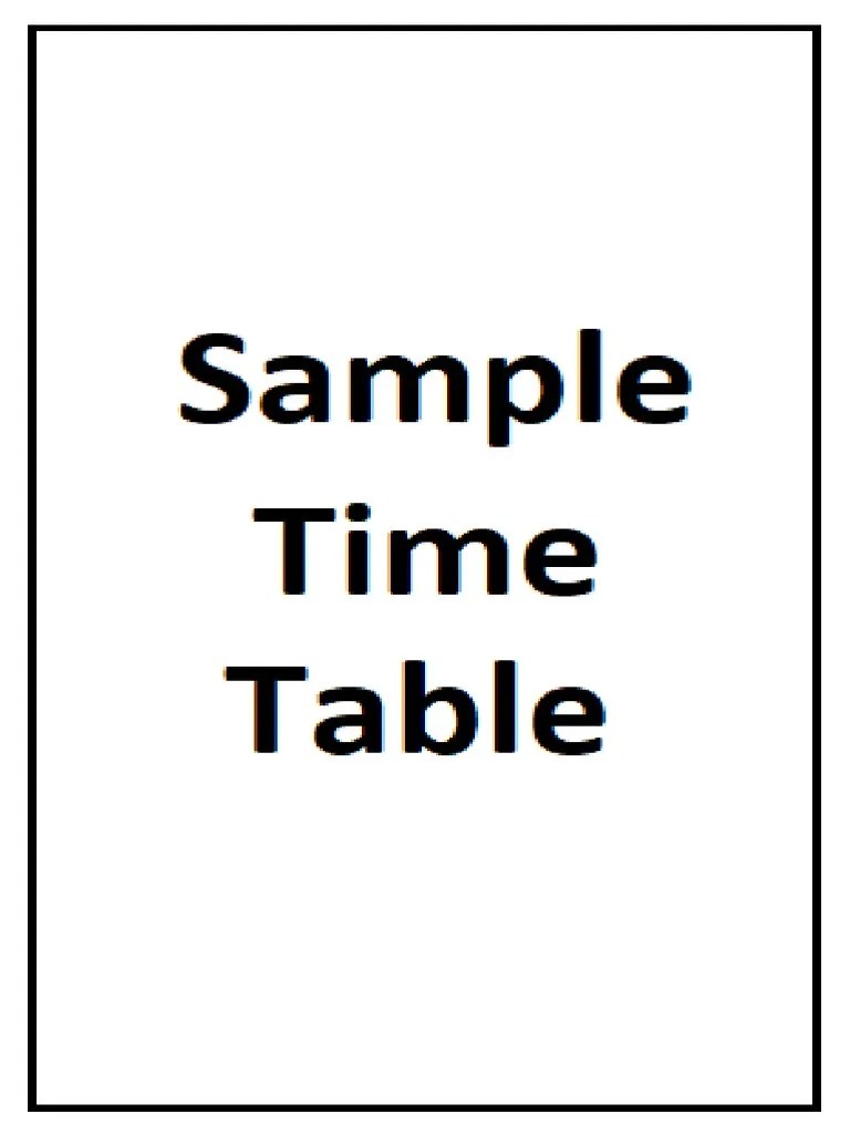 Sample Time Table (Another Copy) PDF