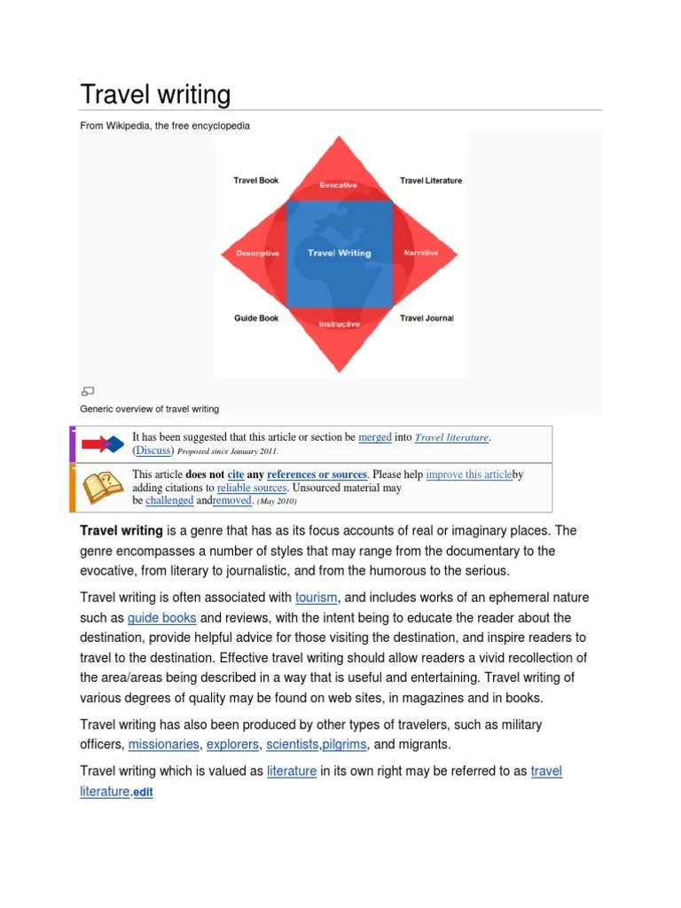 Travel Writing Travel Literature Wikipedia