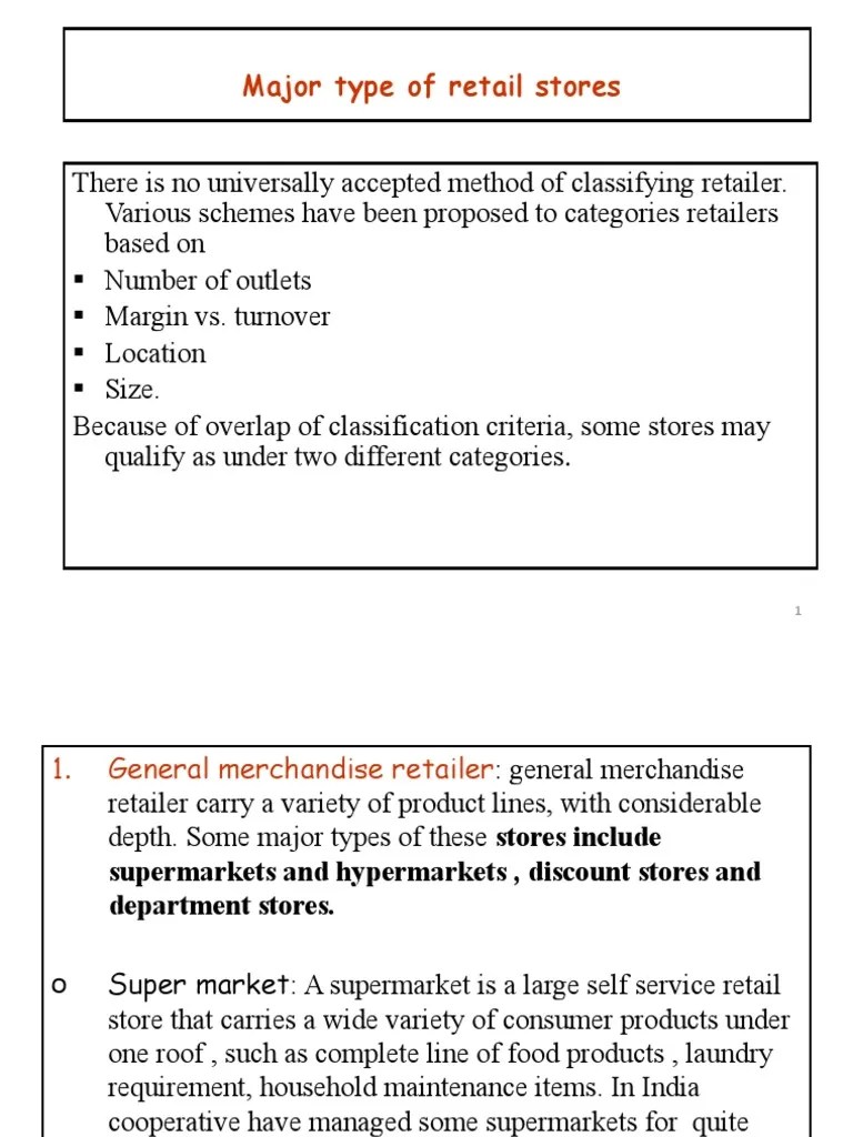 Types of Retailing PDF Retail Supermarket