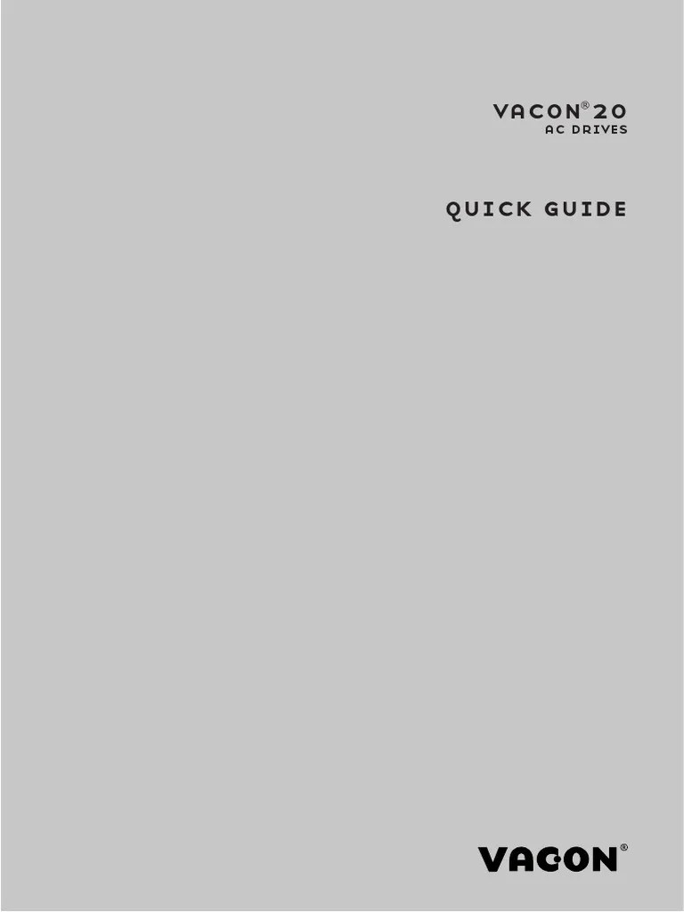 Vacon 20 Quick Guide DPD00511H1 UK PDF Mains Electricity Electric