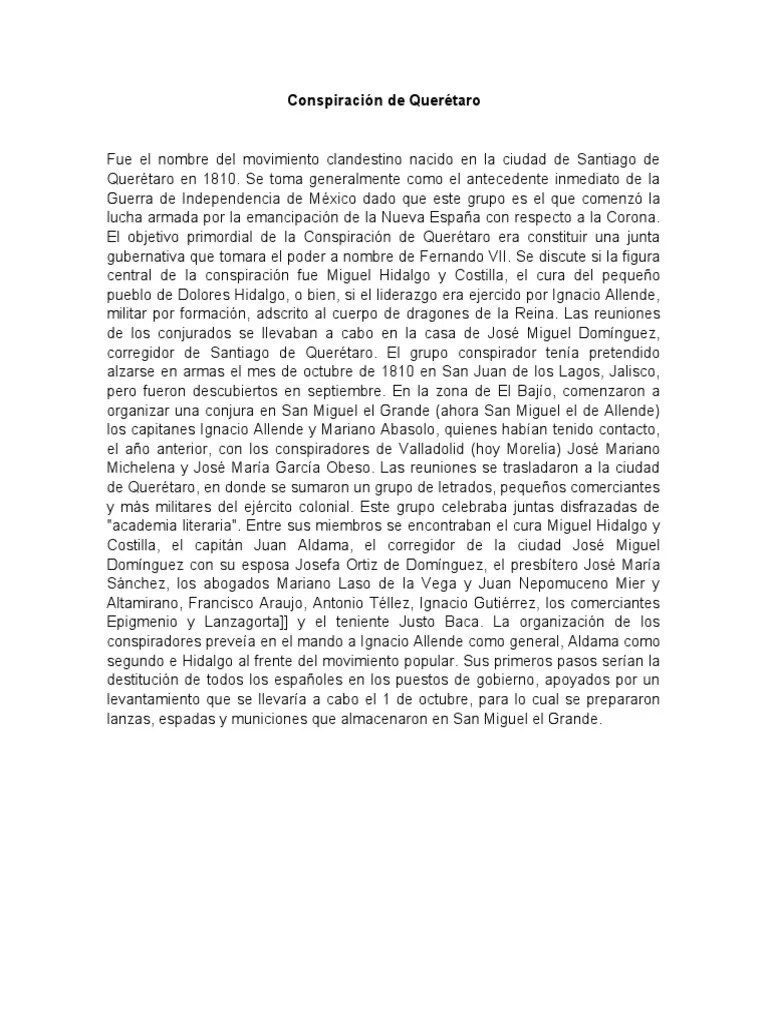 Información Sobre El Grito de Dolores PDF Militares de mexico Antiguas colonias españolas