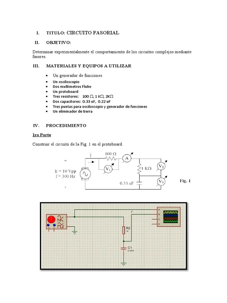 Lab 4 - Circuito Fasorial | PDF | Ingenieria Eléctrica | Ingeniería