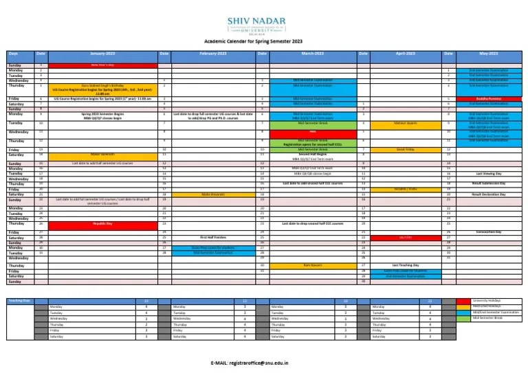 Academic Calendar Spring 2023 PDF Academic Term Festival