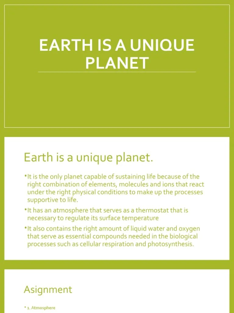 Earth Is A Unique PDF