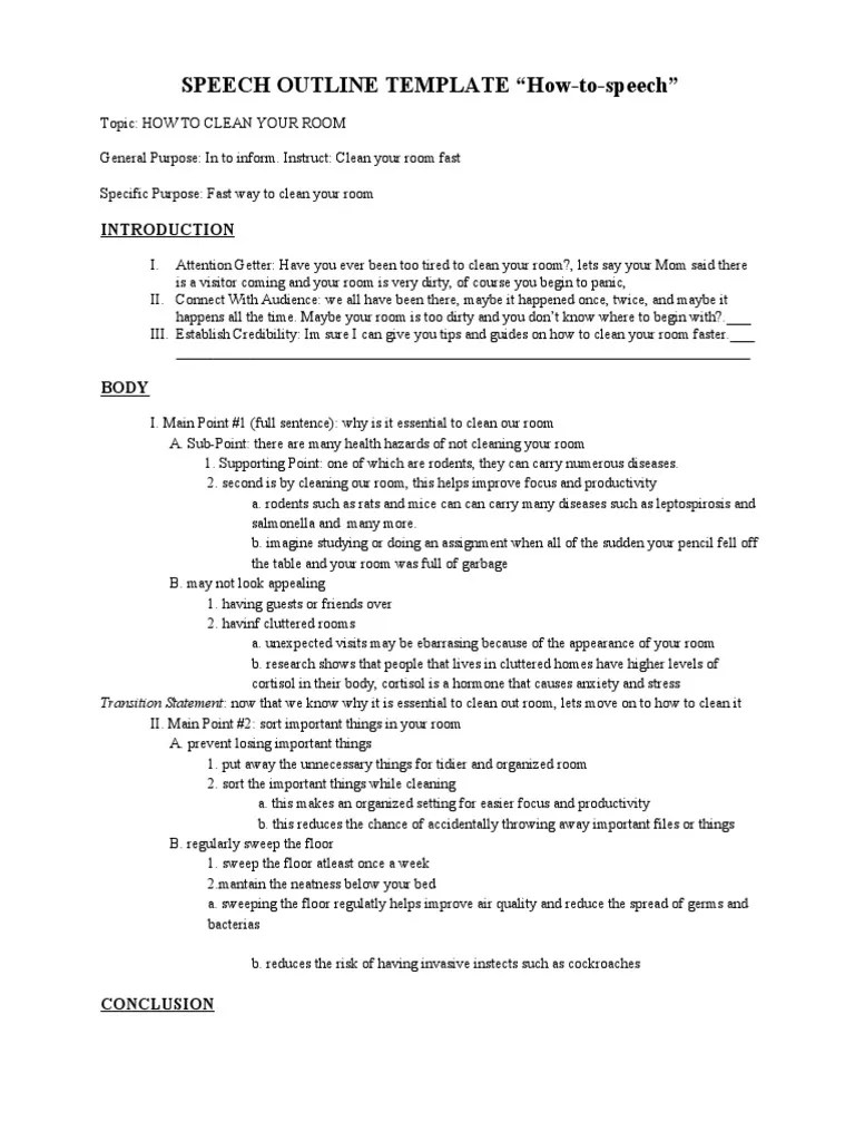 How To Clean Your Room Speech JD PDF