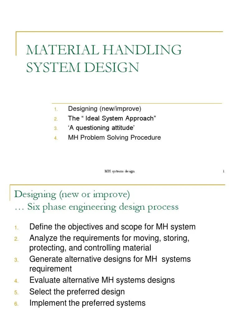 5 Material Handling System Design MEF PDF Systems Science Business
