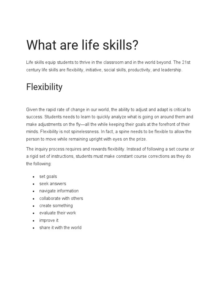 Life Skills PDF Leadership Learning