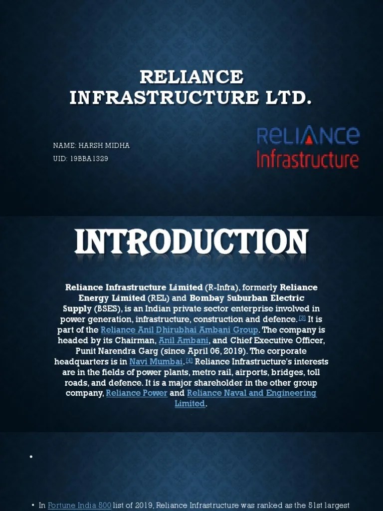 Reliance Infrastructure Ltd. 24 Nov PDF Economies Business