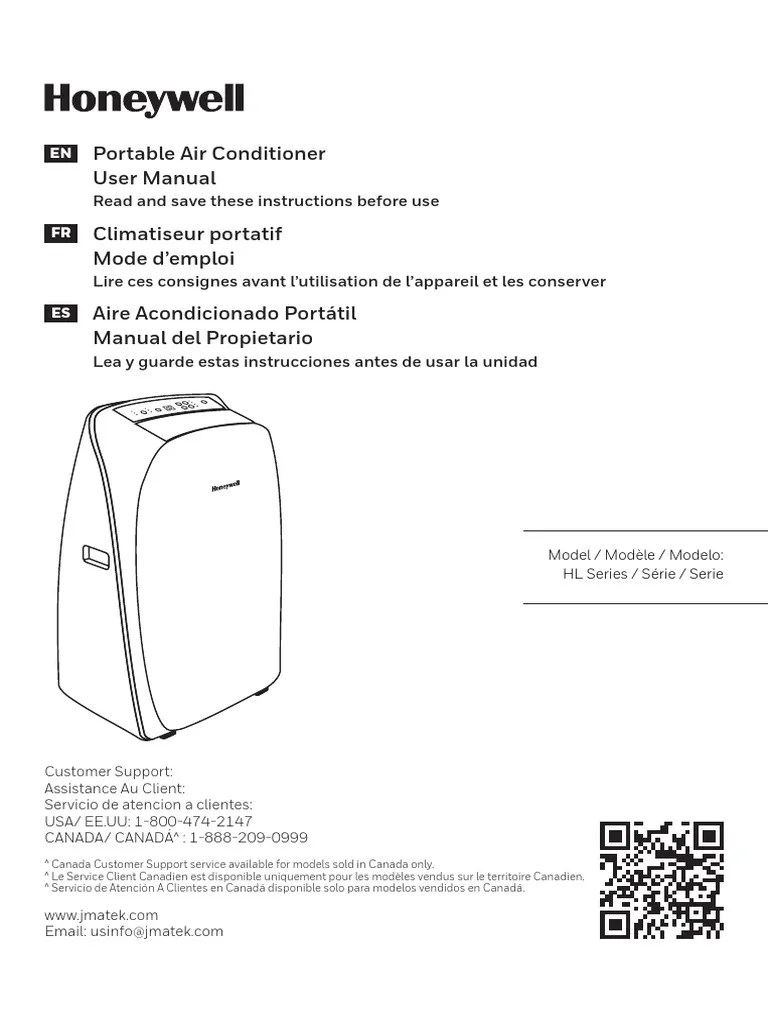 Honeywell Hl09ceswk Air Conditioner Instruction Manual PDF Air