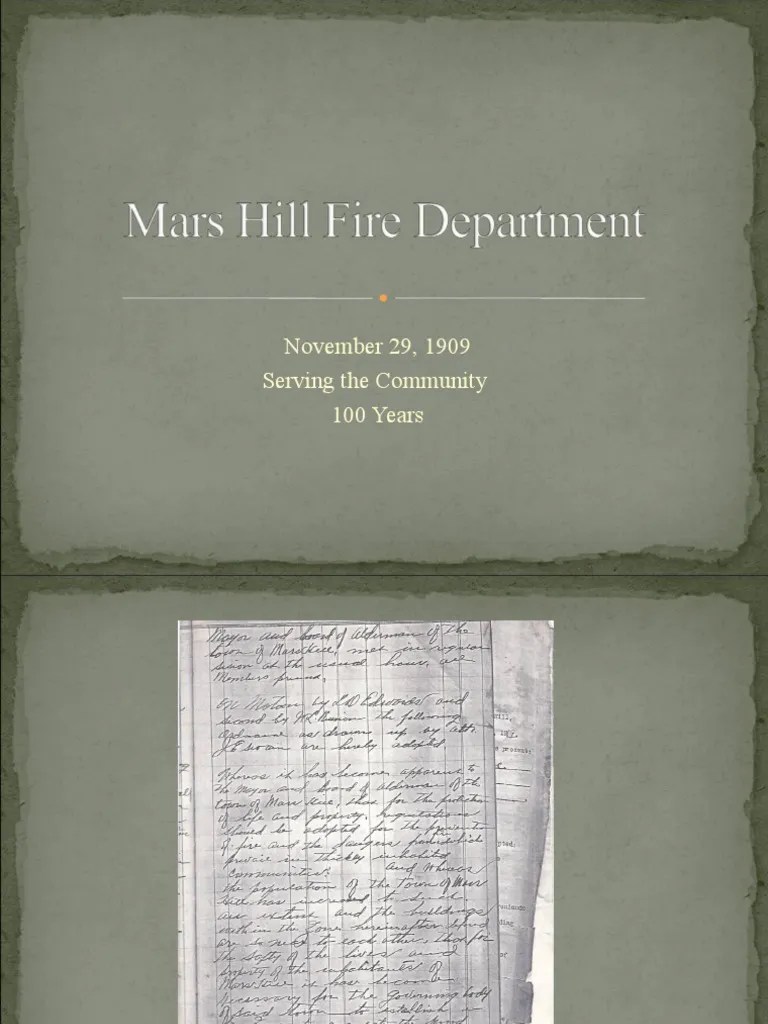 Mars Hill Fire Department PDF Truck Fire Engine