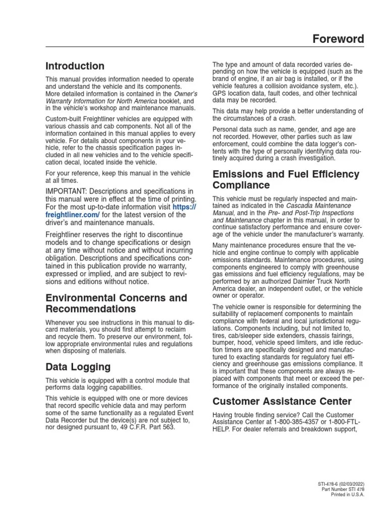 Cascadia Driver's Manual | PDF | Exhaust Gas | Vehicles