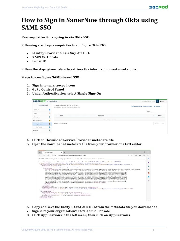 SSO Okta Guide | PDF | Computer Science | Information Technology