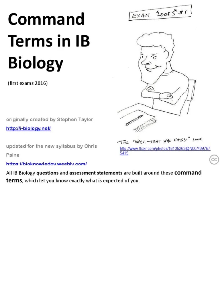 command terms in biology PDF