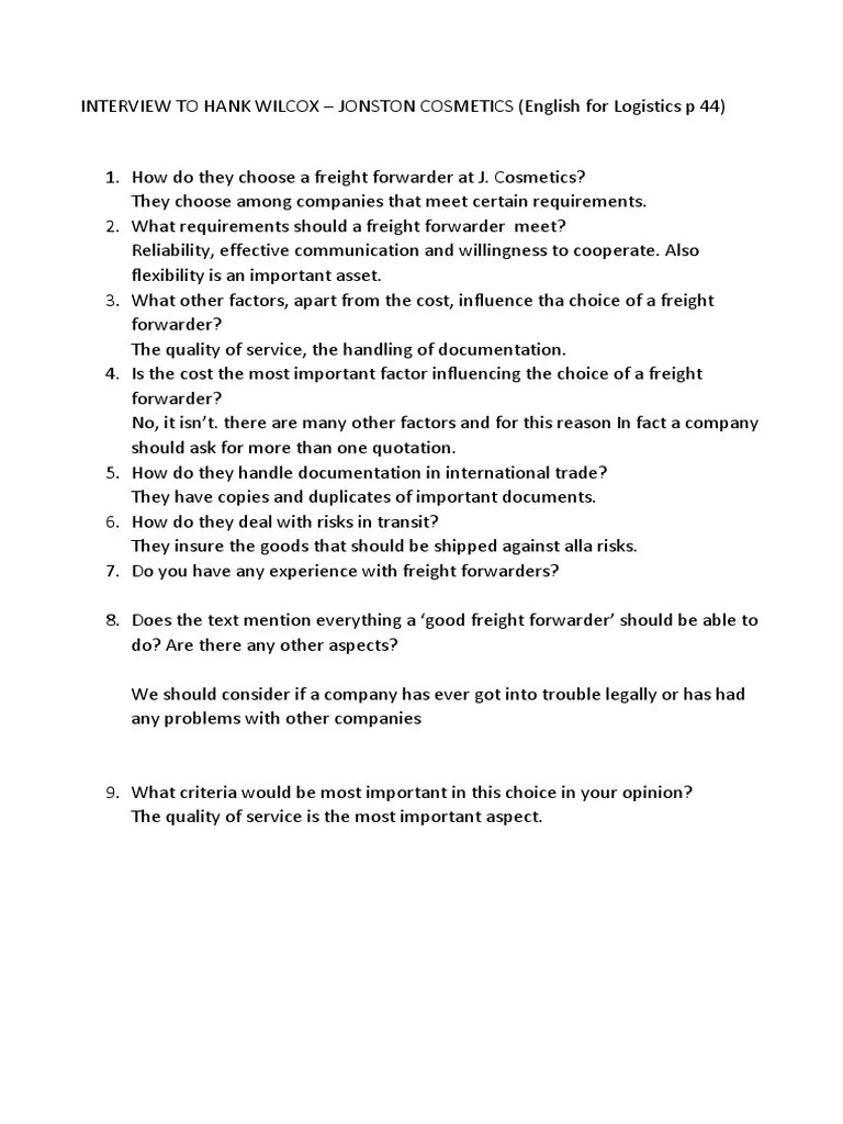 Choosing A Freight Forwarder | PDF