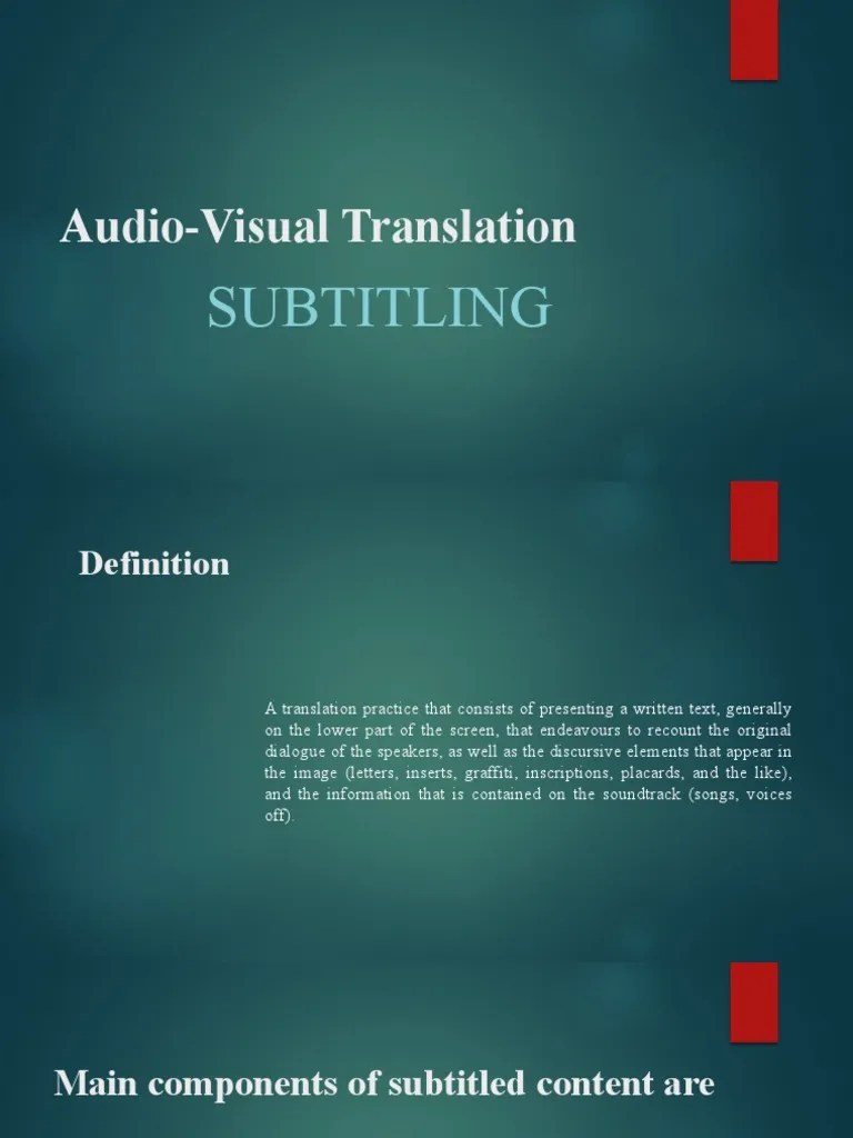 Audio Visual Translation PDF