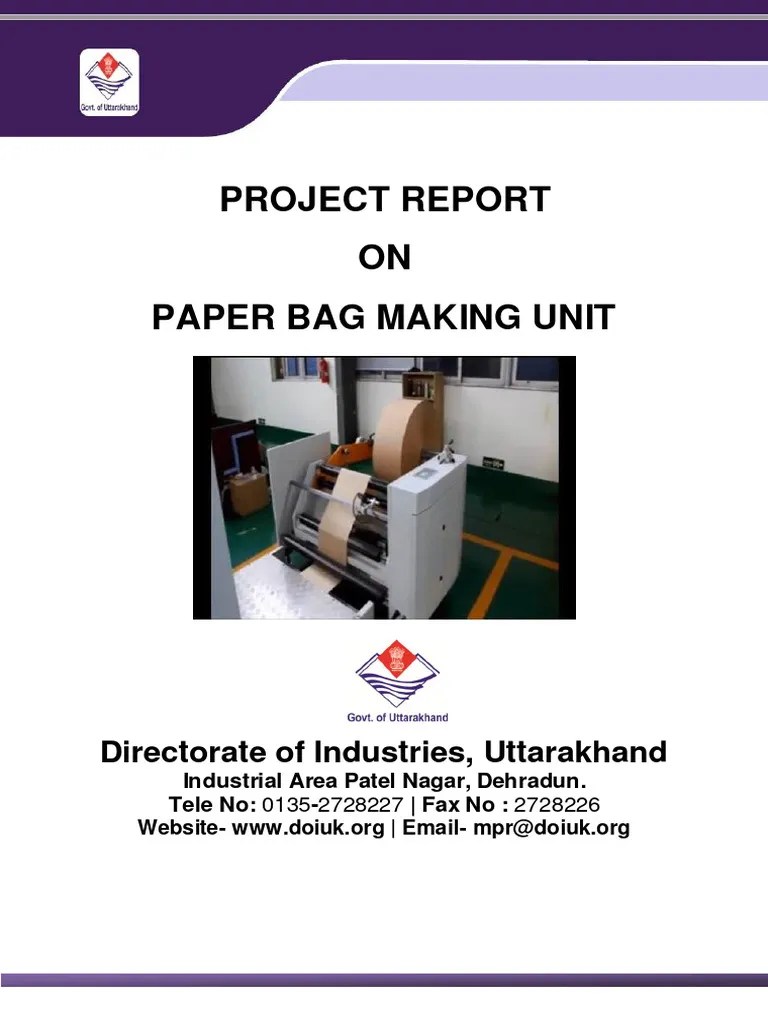 Paper Bag Making PDF Depreciation Business Economics