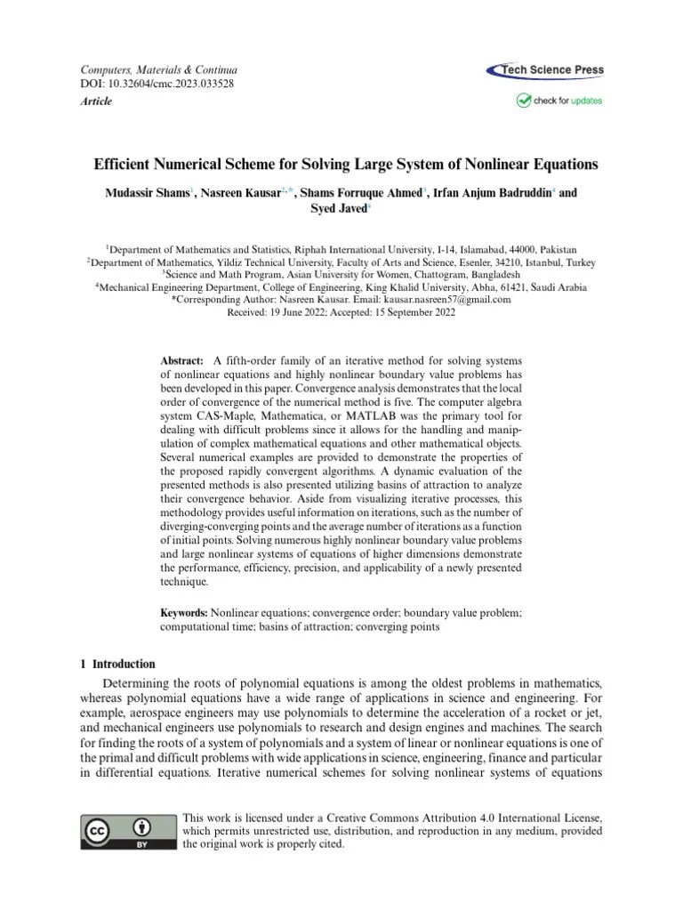 Computers, Materials & Continua PDF Equations System