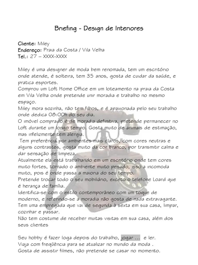 Briefing Design de Interiores