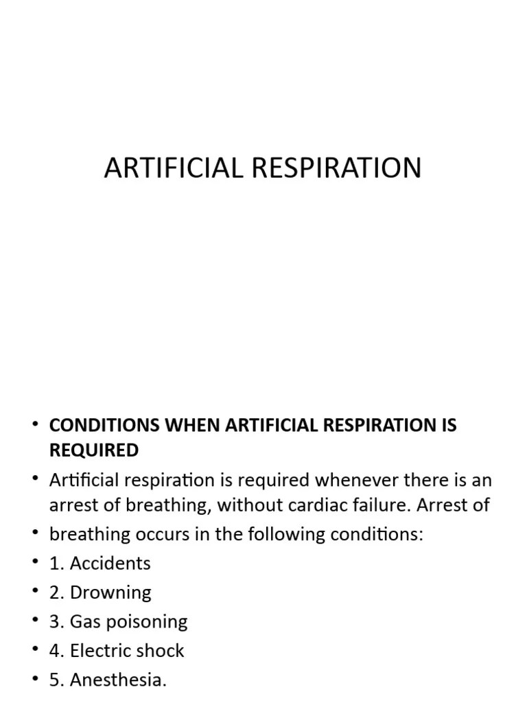Artificial Respiration PDF Respiratory System Breathing