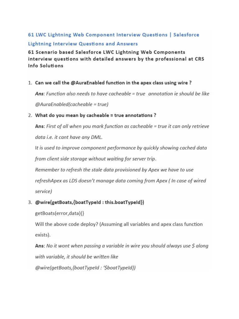 Lightning  Component Interview Questions PDF Html Html Element