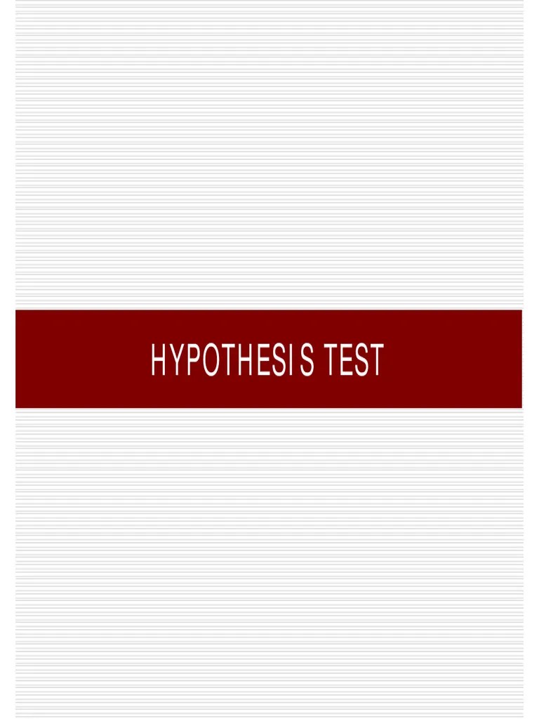 Hypothesis Test PDF Student's T Test Evaluation Methods