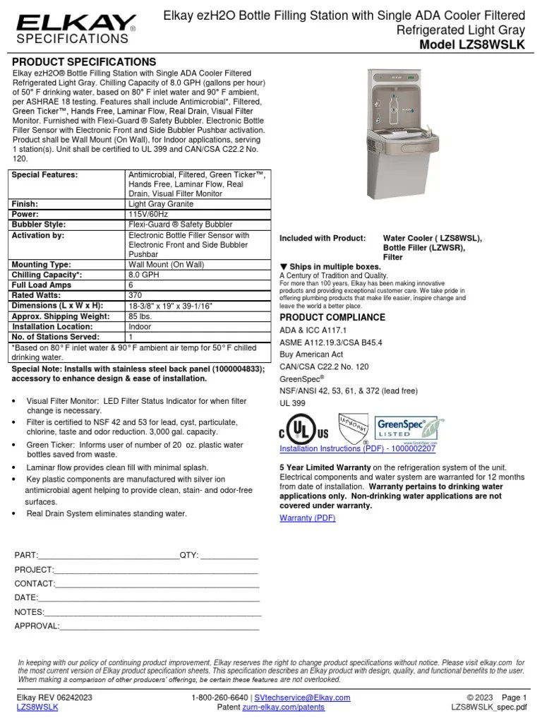 lzs8wslk Spec | PDF | Materials | Building Engineering