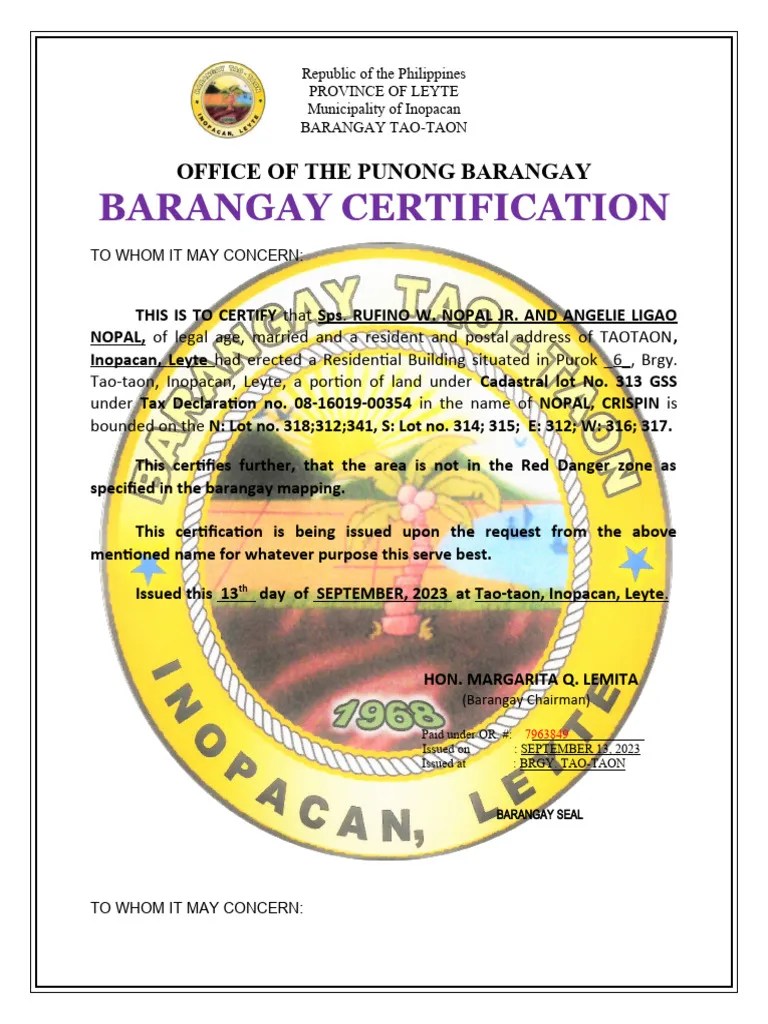 Zoning Certification PDF