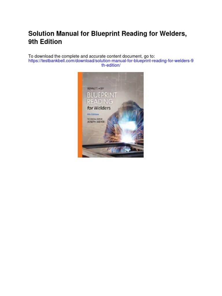 Solution Manual For Blueprint Reading For Welders 9th Edition | PDF