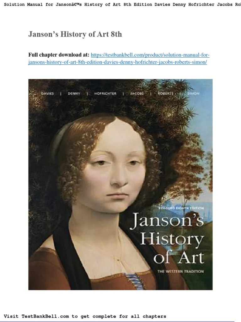 Solution Manual For Jansons History of Art 8th Edition Davies Denny