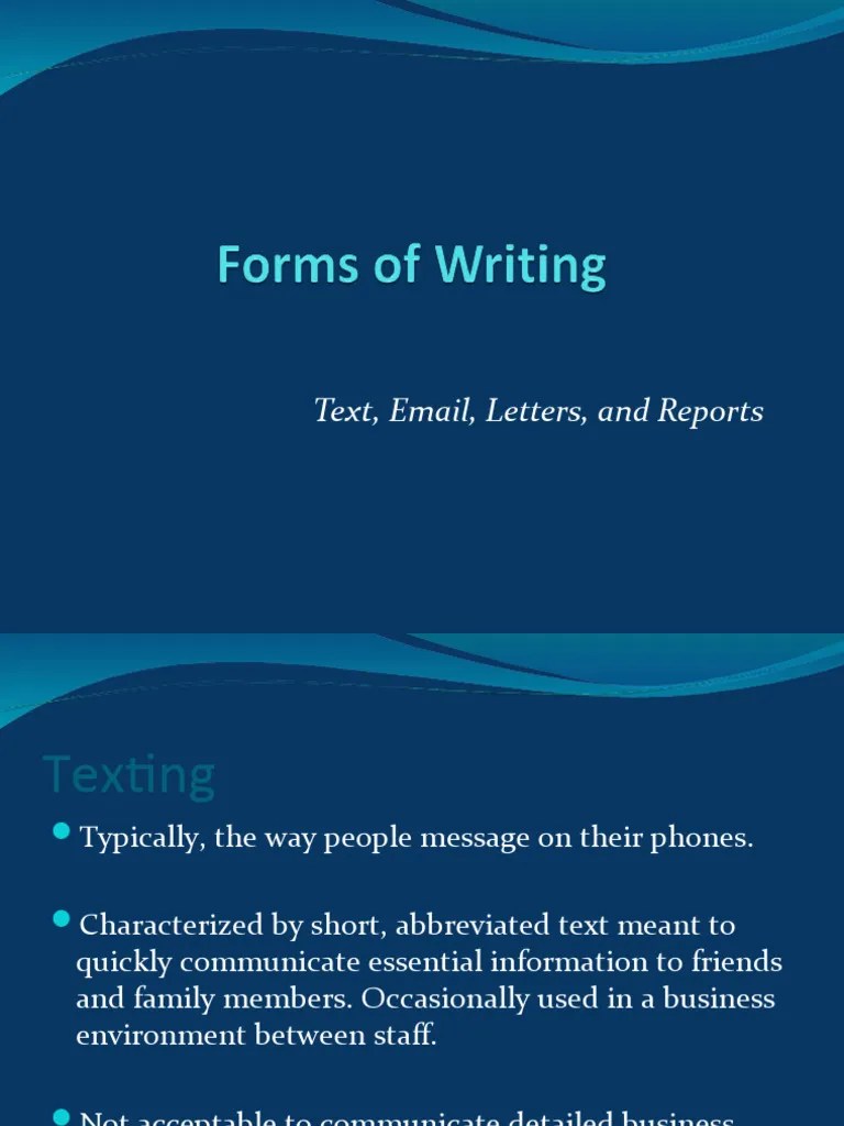 Forms of Writing PDF