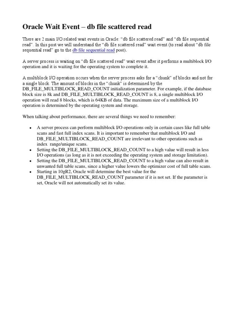 Oracle Wait Events PDF Database Index Oracle Database