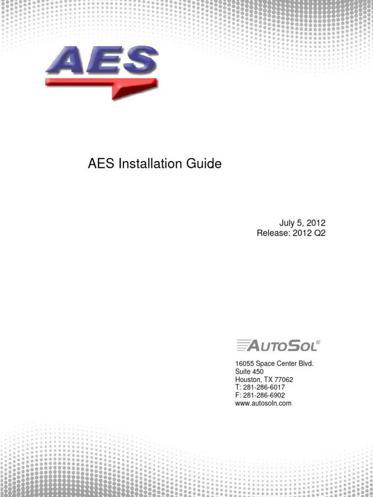 AES Installation Guide PDF Scada Microsoft Access