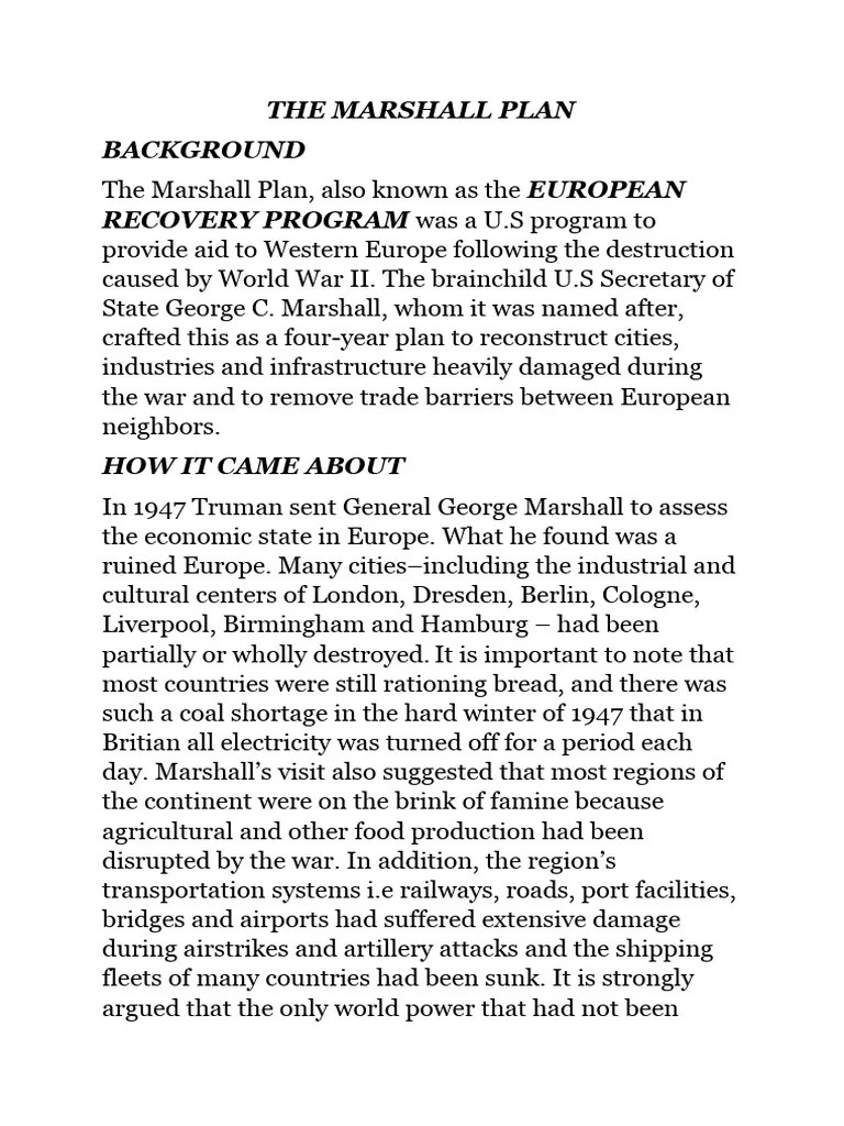 The Marshall Plan PDF