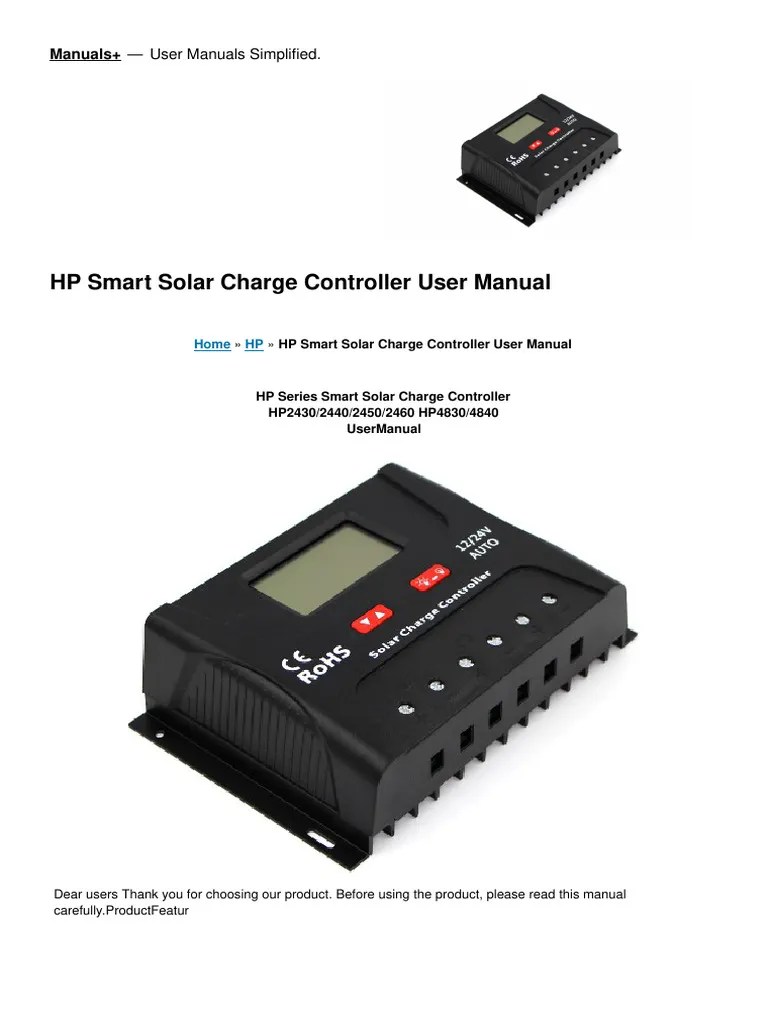 Smart Solar Charge Controller Manual PDF Battery Charger Electronics