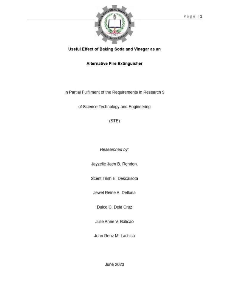 Useful Effect of Baking Soda and Vinegar As An Alternative Fire