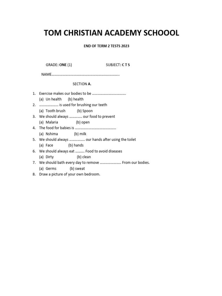 C T S Grade 1 Term 2 2023 PDF