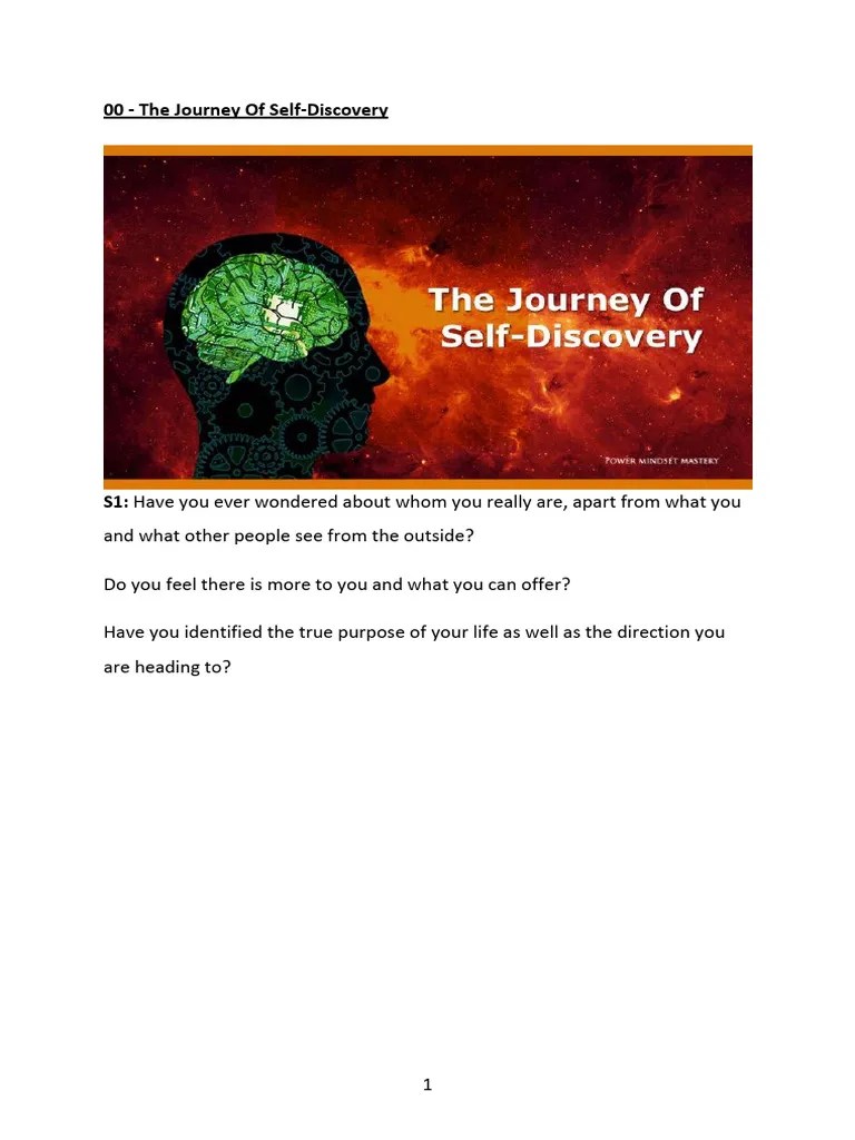 Journey to SelfDiscovery Guide PDF Psychology Psychological Concepts