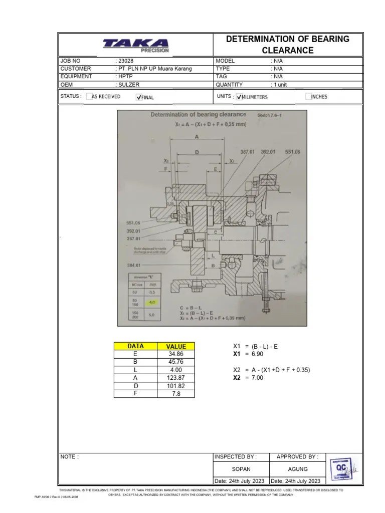 Thrust Bearing Clearance PDF