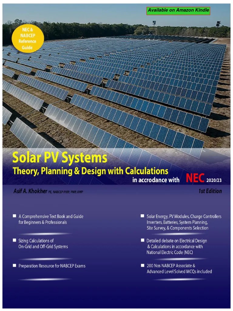 Solar PV Systems Theory, Planning and Design With Calculations in Accordance With NEC PDF