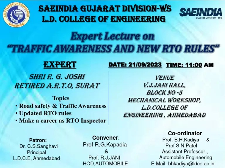 Expert Lecture On Traffic Awareness & New RTO Rules PDF
