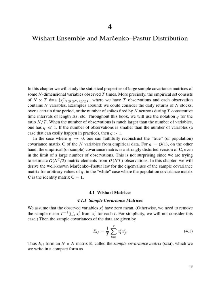 05.4 PP 43 57 Wishart Ensemble and MarcenkoPastur Distribution PDF