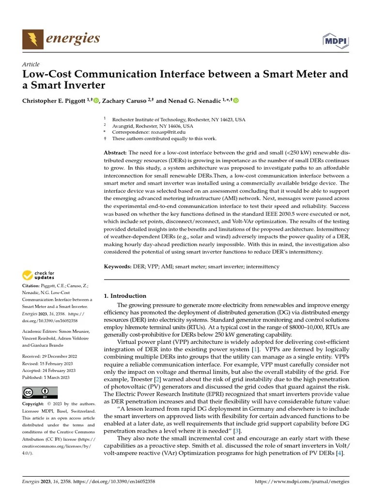 LowCost Communication Interface Between A Smart Meter and A Smart