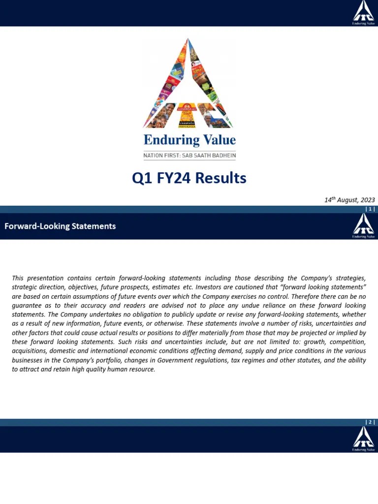 ITC Quarterly Result Presentation Q1 FY2024 PDF